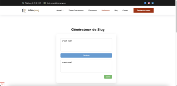 Prend en entrée un texte et le transforme en slug