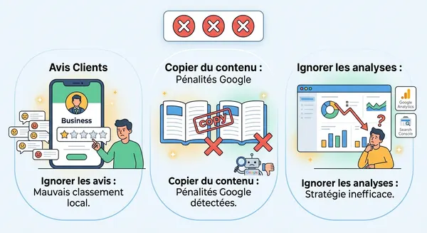 Erreurs à éviter en SEO